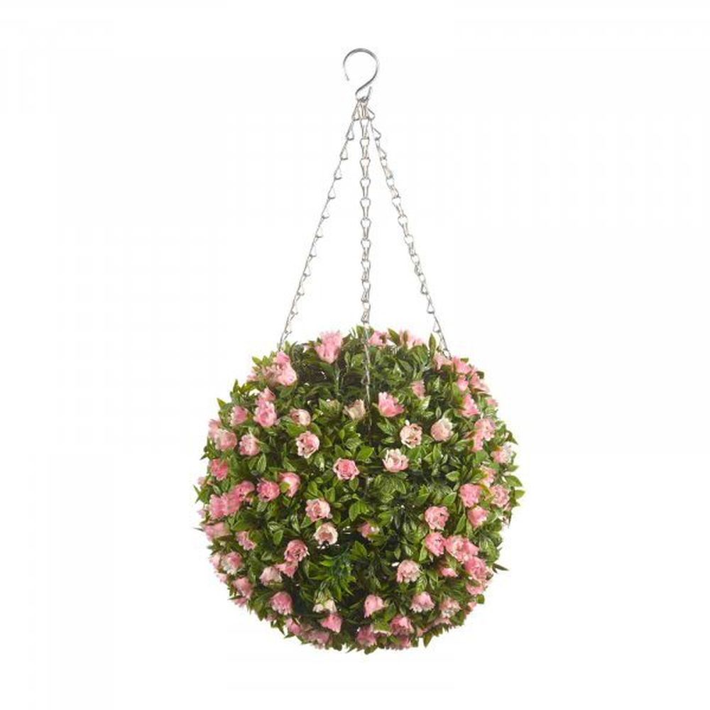 Faux Decor 30cm Pink Artificial Topiary Rose Ball
