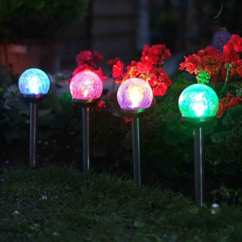 Smart Solar 35cm Crackle Globe Colour Changing Stake Lights (5 Pack)