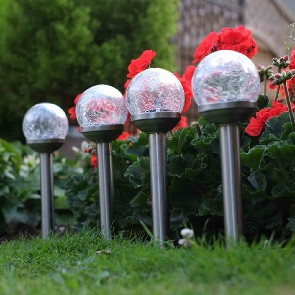 Smart Solar 35cm Crackle Globe Colour Changing Stake Lights (5 Pack)