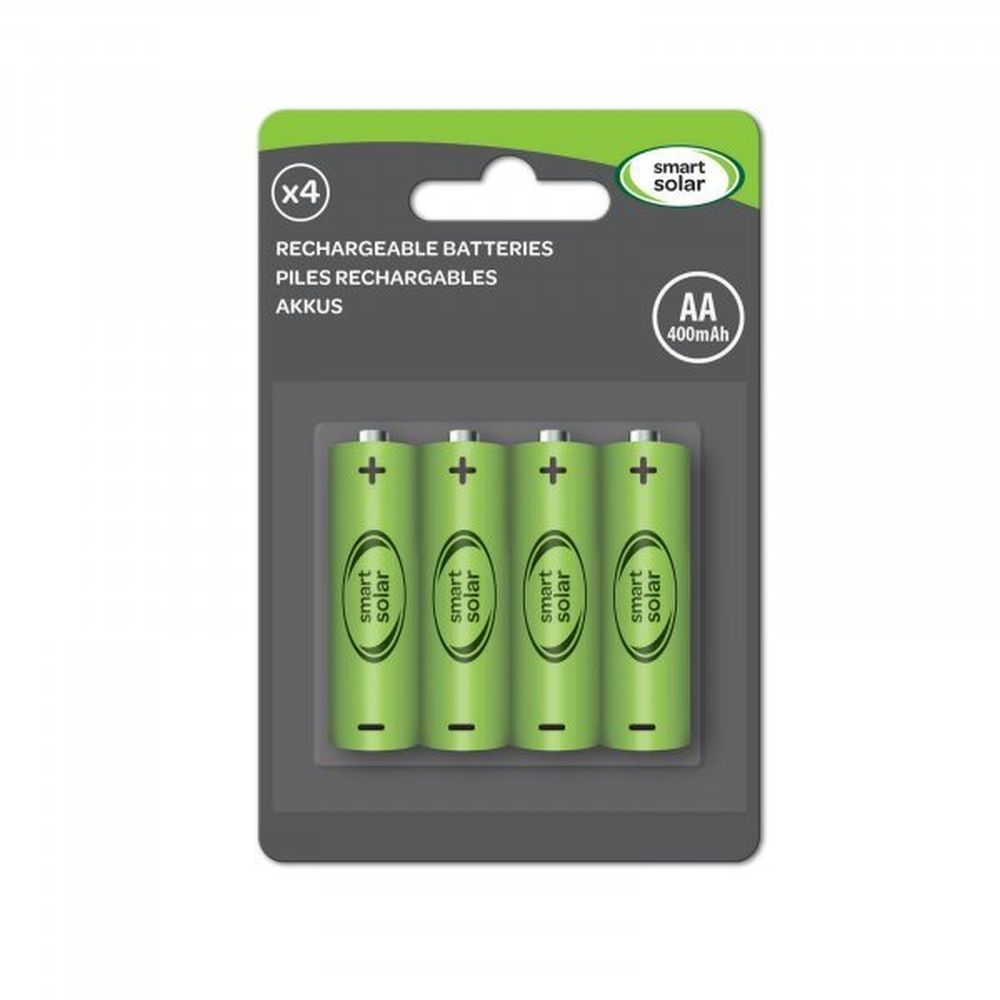 Smart Solar Rechargeable AA 1.2V Ni-MH 600mAh Battery (4 Pack)