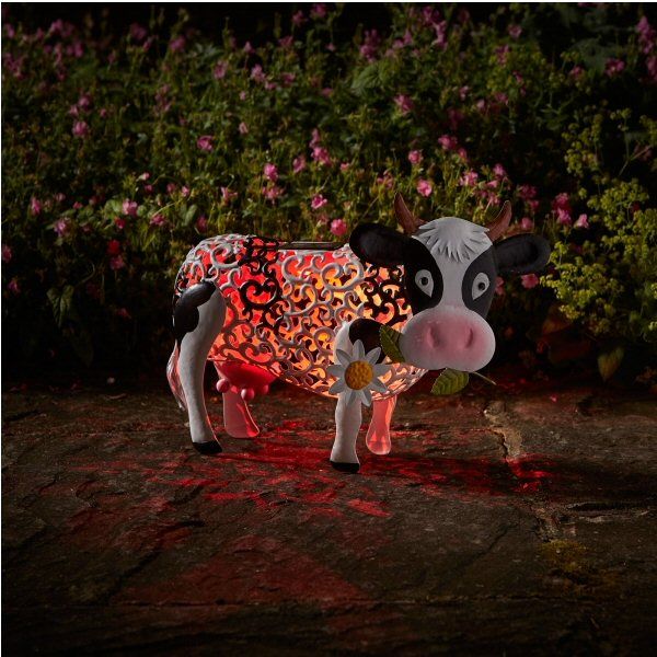 Smart Solar 39cm Daisy Cow Solar Silhouette