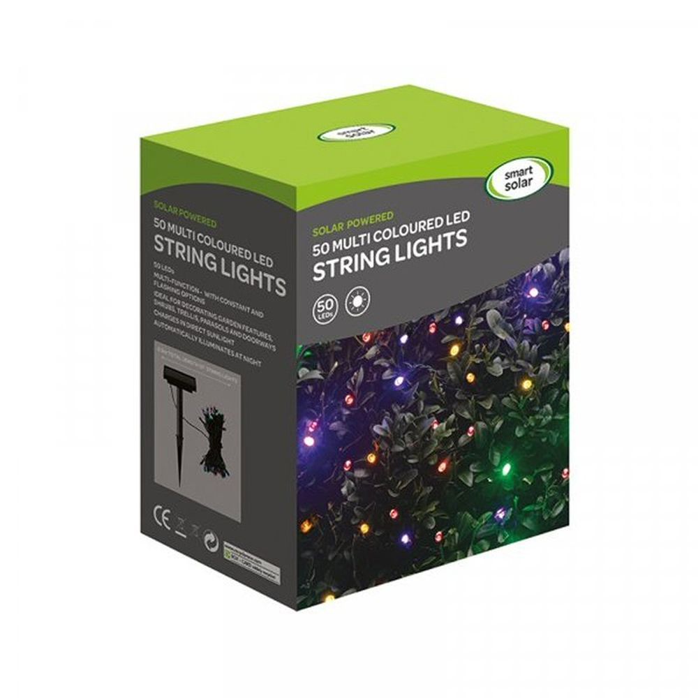 Smart Solar 50 LED Multi- Coloured Solar String Lights