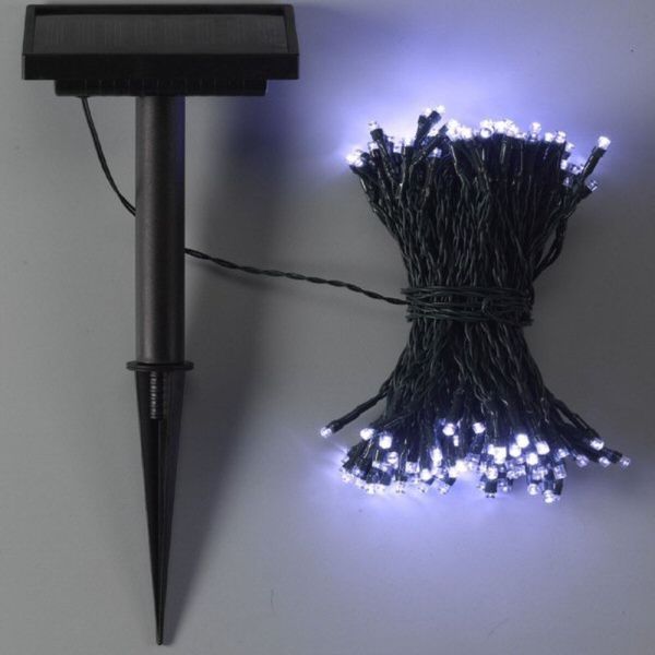 Smart Solar 200 LED White Solar String Lights