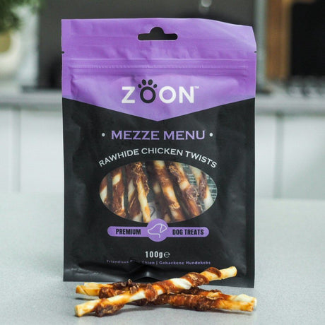 Zoon 100g Mezze Menu Rawhide Chicken Twists Dog Treats