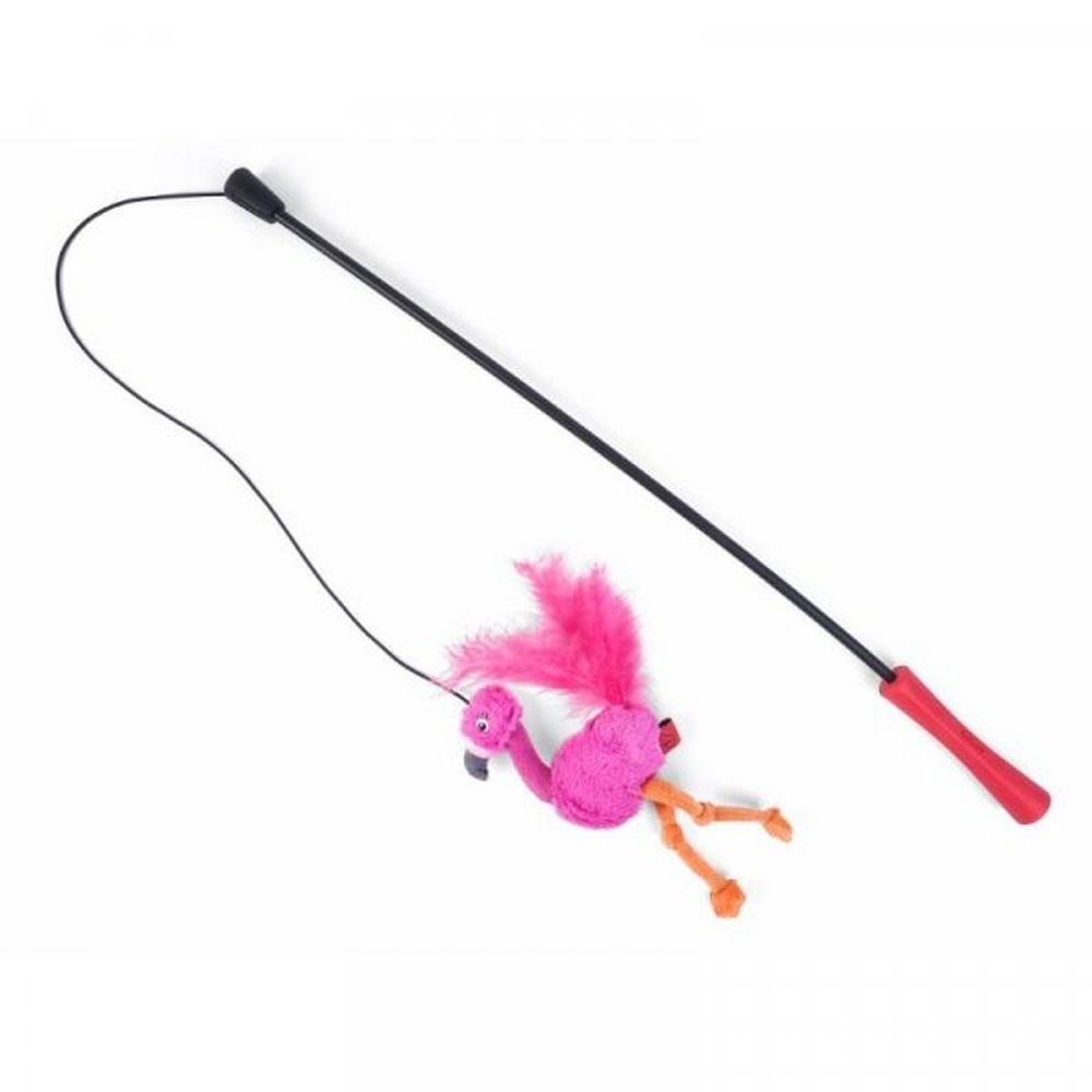 Zoon Nip-it Flamingo Tickle Stick Cat Toy
