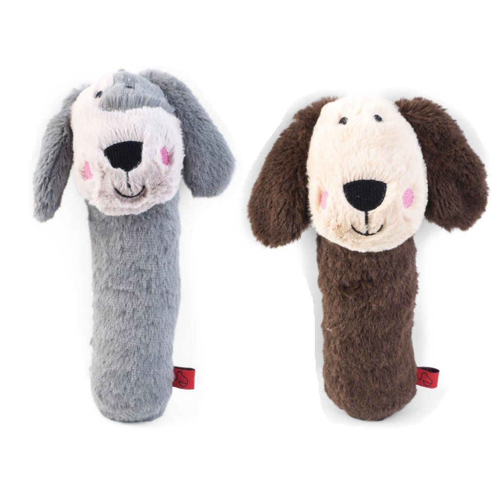 Zoon 25cm Sausage Roll Doggie Squeaky Soft Dog Toy (Choice of 2)