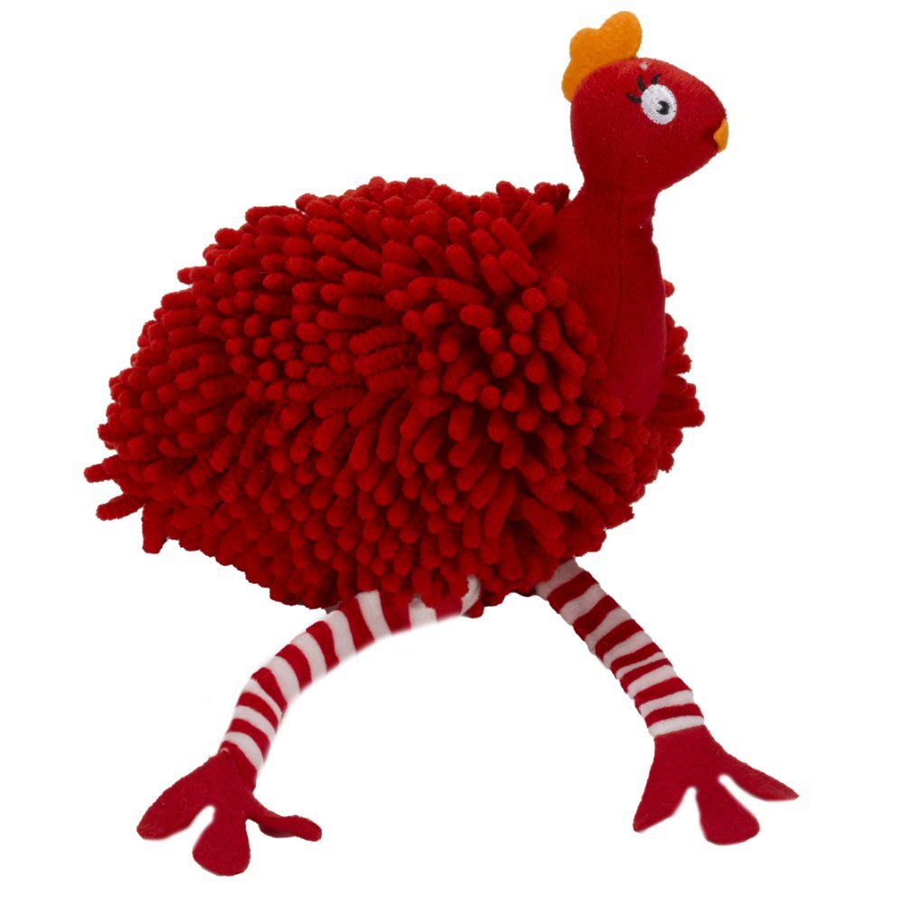 Zoon 20cm Large Red Noodly Partridge Squeaky Soft Dog Toy