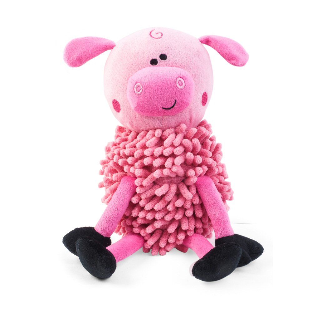 Zoon 26cm Noodly Pig Squeaky Soft Dog Toy