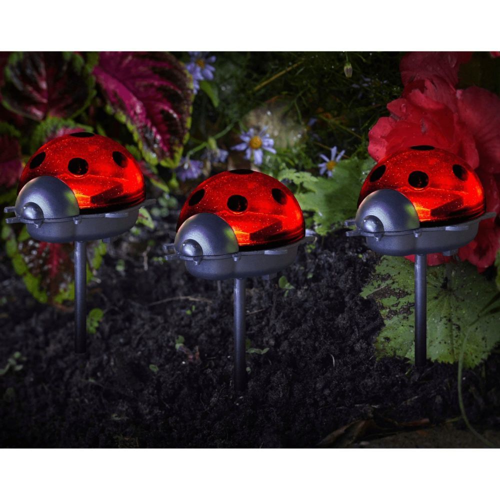 Smart Solar Ladybird Stake Light (Pack of 3)