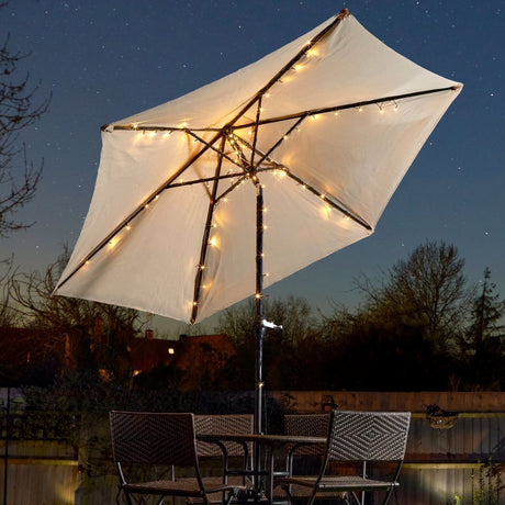 Smart Solar 72 LED Warm White Parasol String Lights