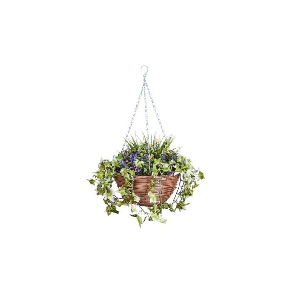 Faux Decor 30cm Artificial Lilac Bloom Easy Hanging Basket