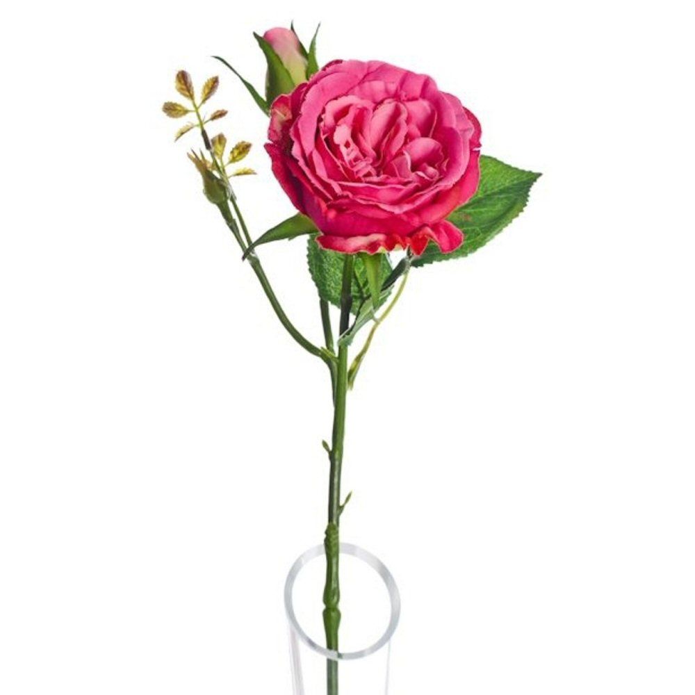 CB Imports 39cm Bright Pink Artificial Lydia Cabbage Rose Spray