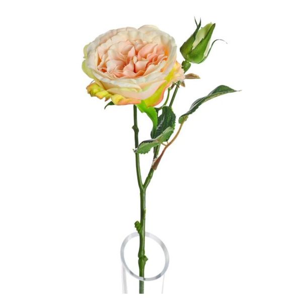 CB Imports 39cm Peach Artificial Lydia Cabbage Rose Spray