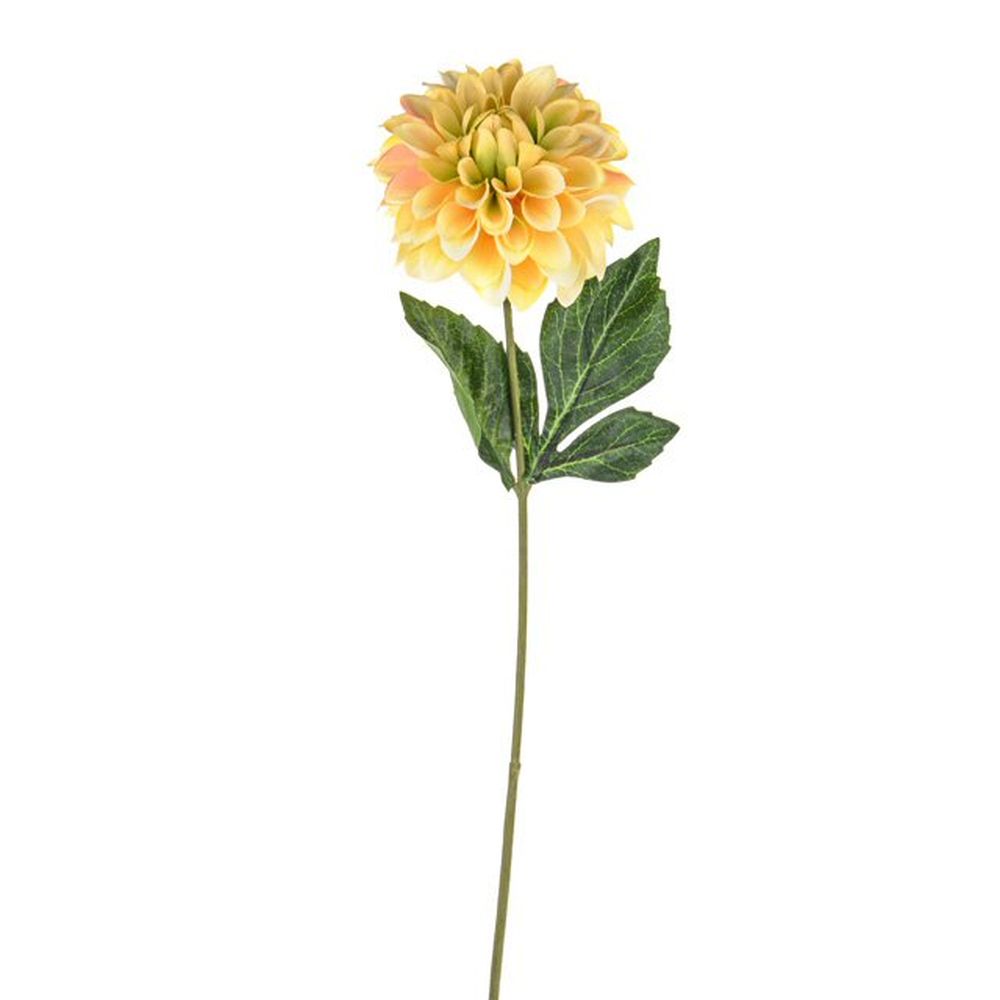 CB Imports 46cm Artificial Yellow Fiesta Dahlia Stem