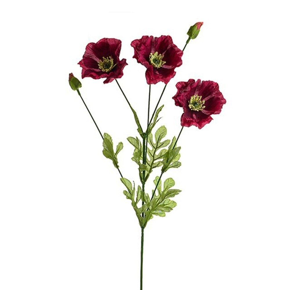 CB Imports 75cm Burgundy Olivia Artificial Poppy Spray