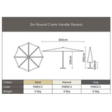 Bramblecrest 3m Grey Aluminium Parasol