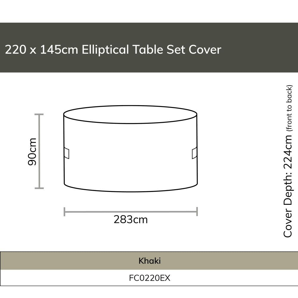 Bramblecrest 220 x 145cm Elliptical Table Set Cover - FC0220EX