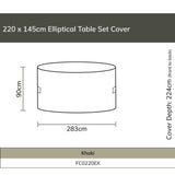 Bramblecrest 220 x 145cm Elliptical Table Set Cover - FC0220EX