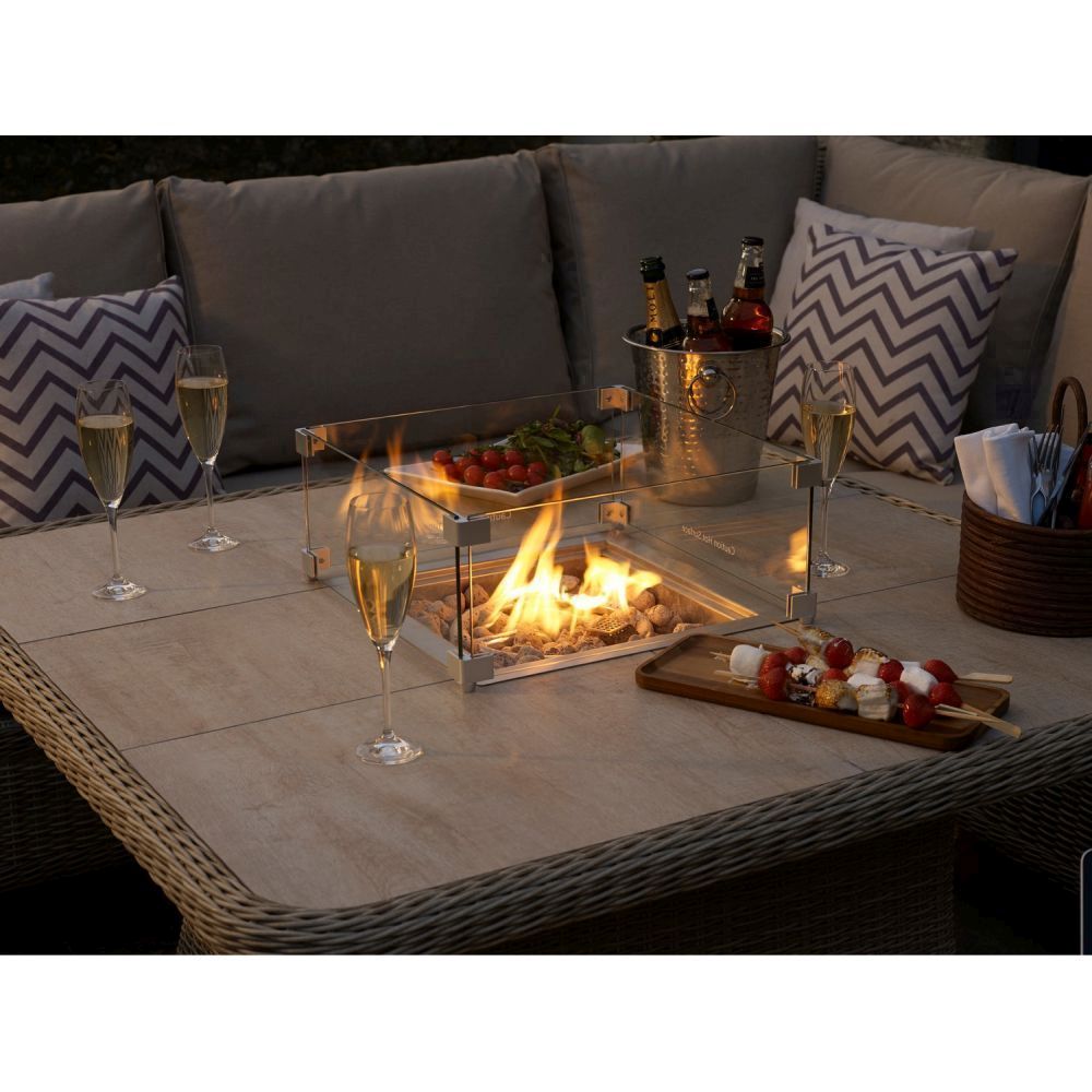 Bramblecrest Chedworth 8 Seater Firepit Reclining Corner Sofa Furniture Suite Sandstone