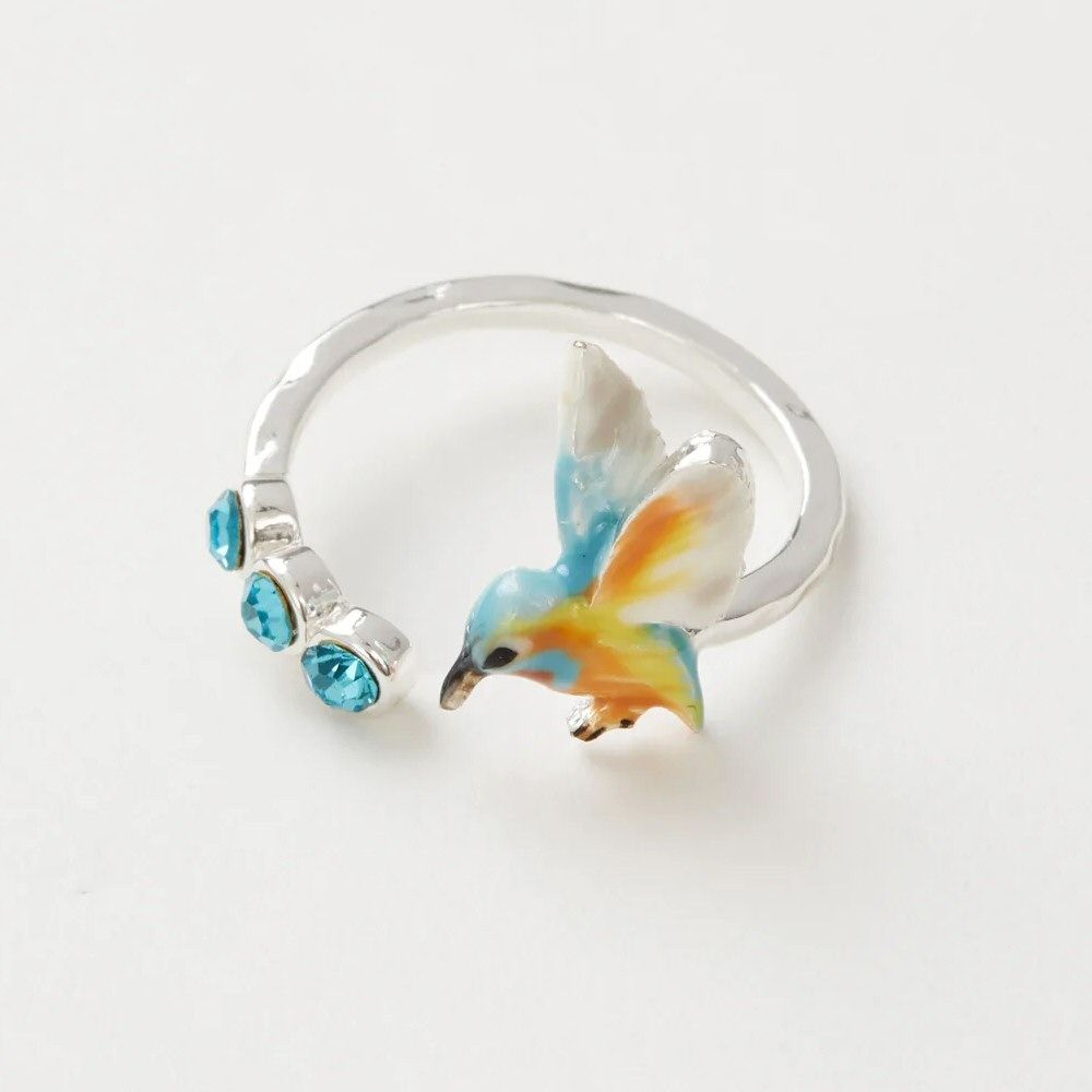 Fable England 2cm Gold Plated Kingfisher Ring