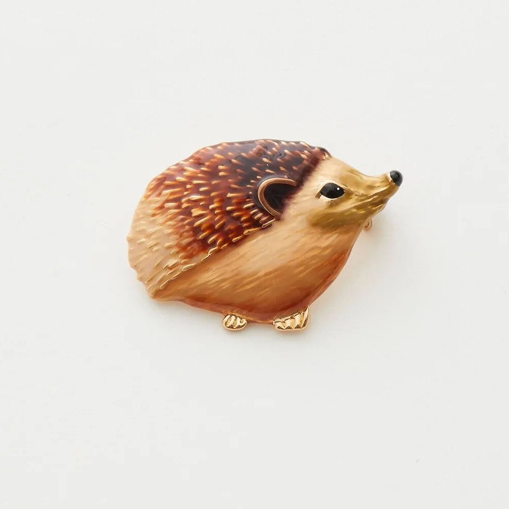 Fable England 4cm Gold Plated Hedgehog Brooch