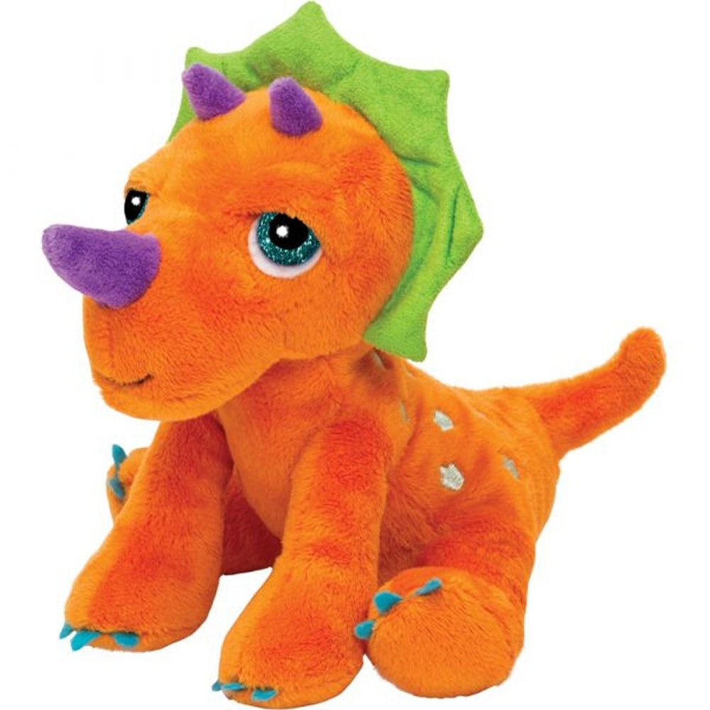 Suki 6cm Orange Triceratops Dinosaur Soft Toy