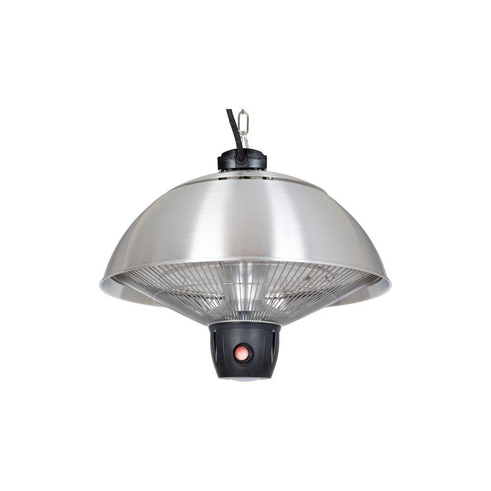 La Hacienda 41cm Silver Hanging Mushroom Patio Heater Old Railway