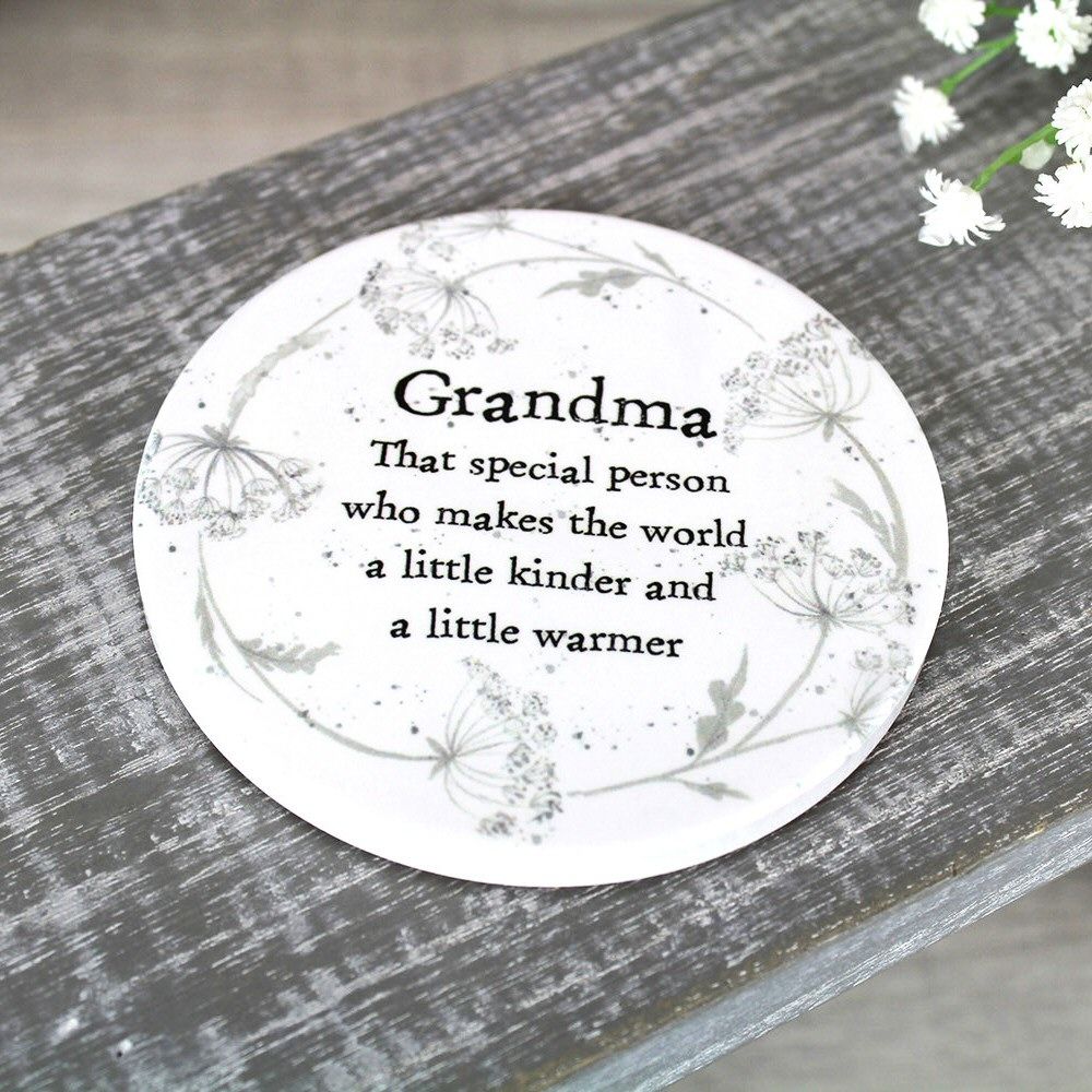 Langs 10cm Grandma Sentiment Ceramic Single Coaster
