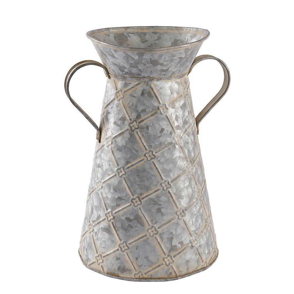 Langs 24cm Diamond Pattern Metal Vase