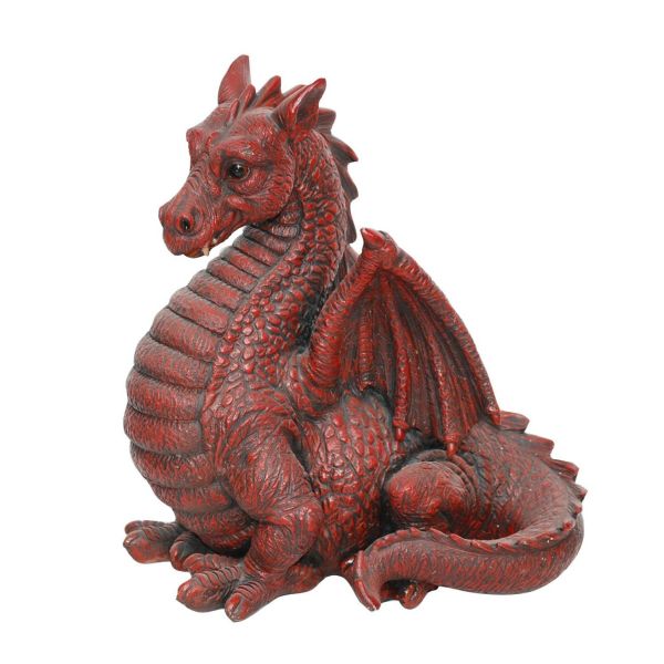 Vivid Arts 27cm Winged Red Dragon Resin Ornament - BG-DGRE-D