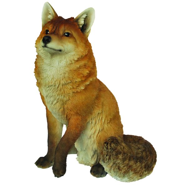 Vivid Arts 50cm Sitting Fox Resin Ornament - XRL-SFOX-A