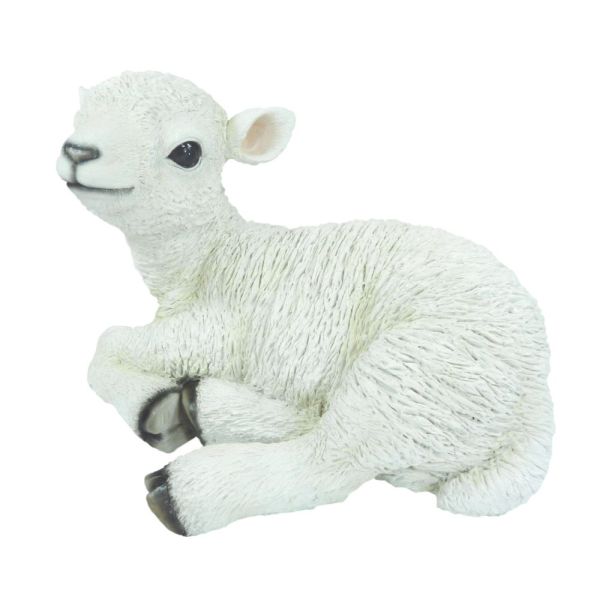 Vivid Arts 37cm Sitting Lamb Resin Ornament - XRL-LAMB-BM