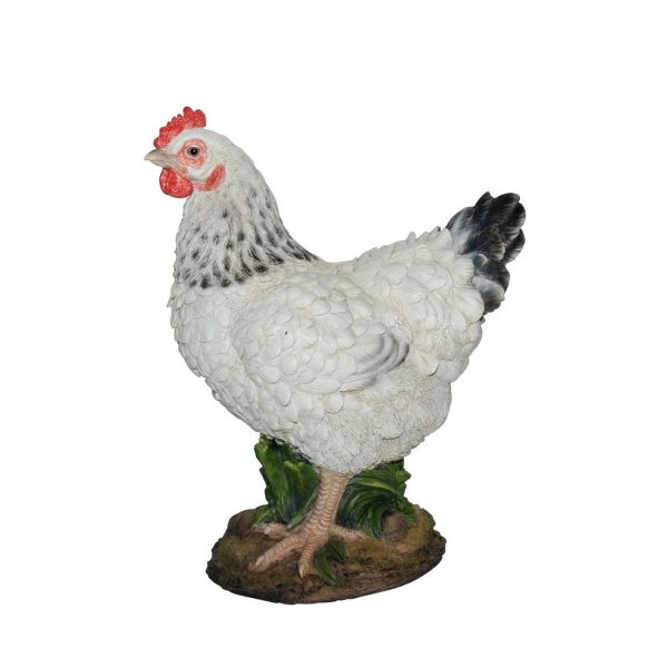 Vivid Arts 27cm Black & White Summer Hen Resin Ornament - XRL-CH47-D