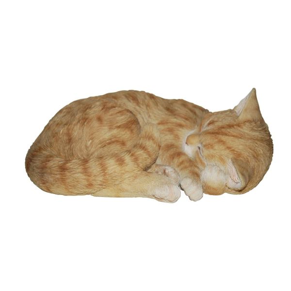 Vivid Arts 30cm Ginger Sleeping Cat Resin Ornament - XRL-ZC31-B