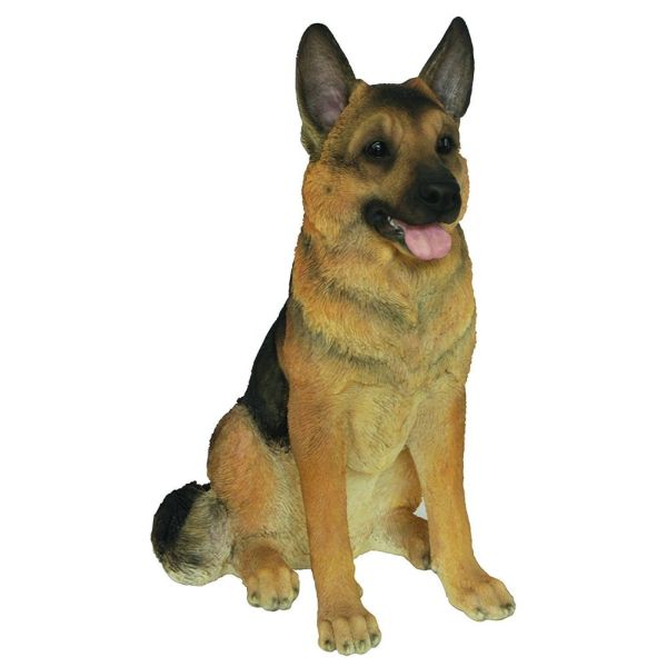 Vivid Arts 55cm Sitting Alsatian Dog Resin Ornament - XRL-GSHE-A