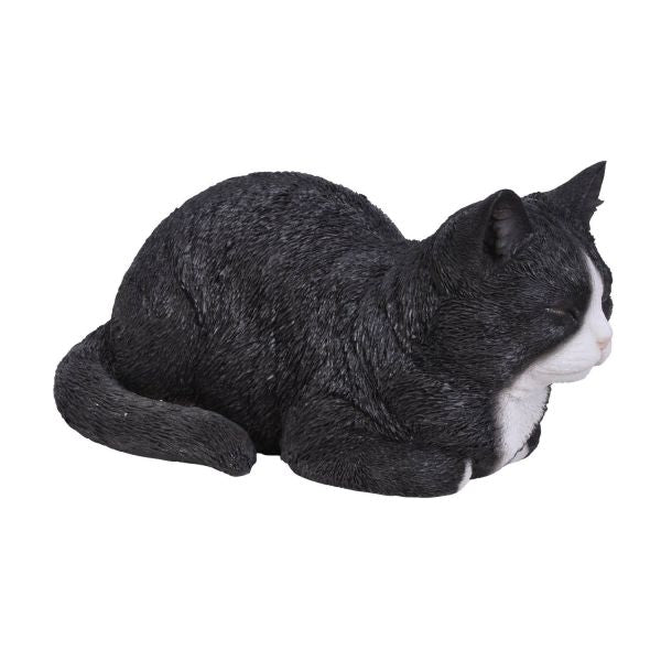 Vivid Arts 34.5cm Black & White Dreaming Cat Resin Ornament - XRL-DC29