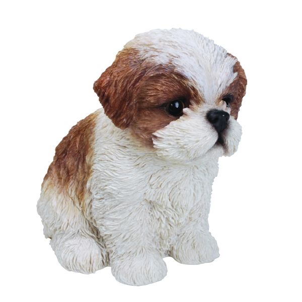 Vivid Arts 17cm Brown Shih-Tzu Puppy Pet Pals Resin Ornament - PP-STZU