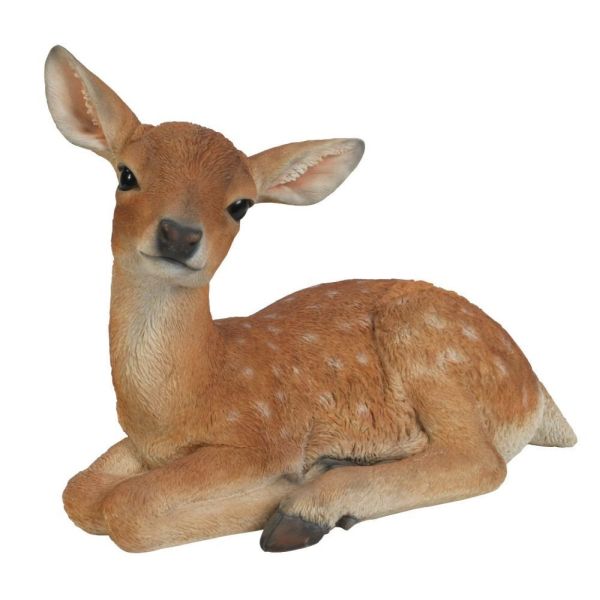 Vivid Arts 32cm Laying Fallow Deer Resin Ornament - XRL-DEER-D