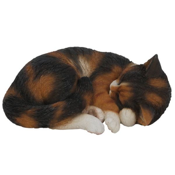 Vivid Arts 27cm Sleeping Tortoiseshell Cat Resin Ornament - XRL-ZC32-B