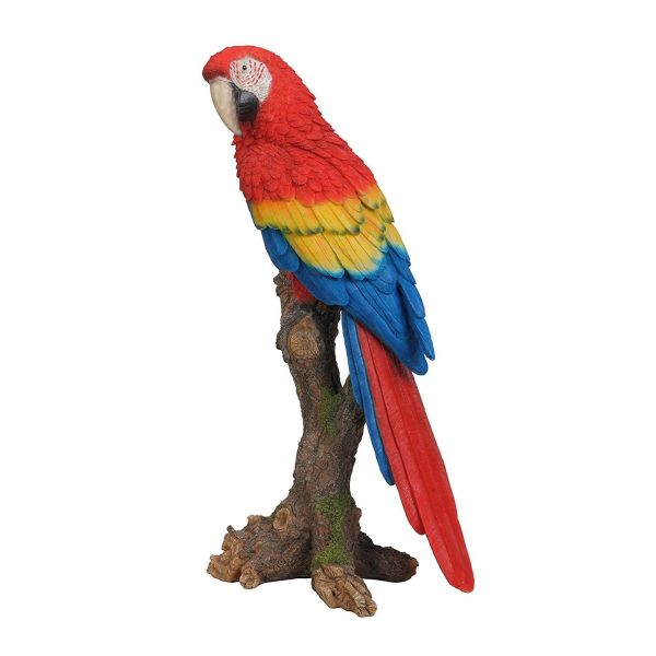 Vivid Arts 38cm Red Macaw Perched Resin Ornament - XRL-MCW5-B