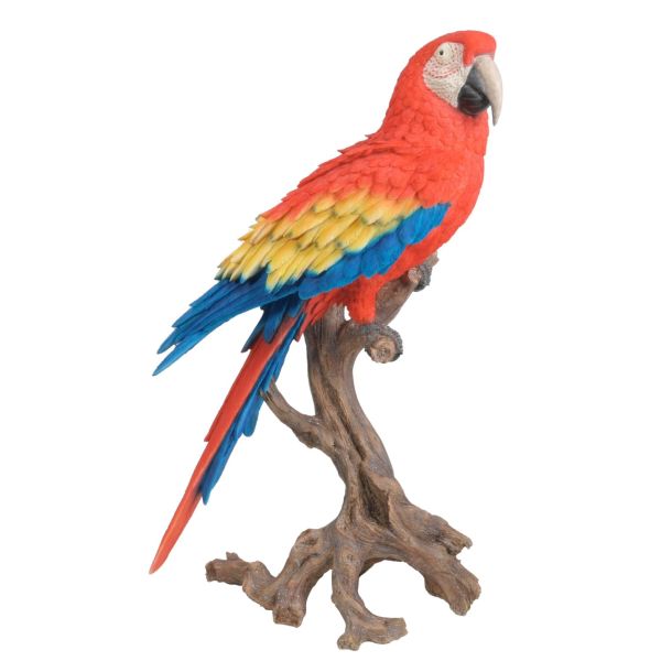 Vivid Arts 68cm Red Macaw Perched Resin Ornament - XRL-MCW5-A