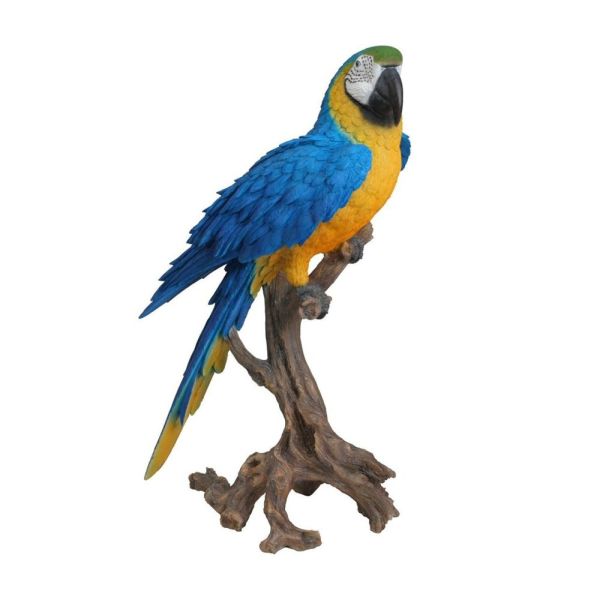 Vivid Arts 68cm Yellow Macaw Perched Resin Ornament - XRL-MCW7-A