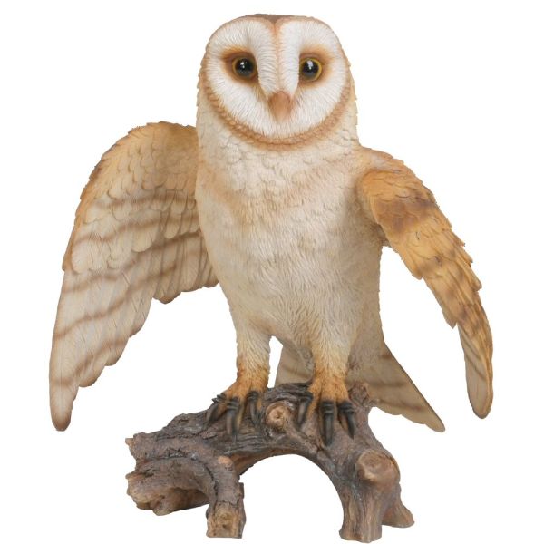 Vivid Arts 30cm Flying Barn Owl Resin Ornament - XRL-FBAR-B