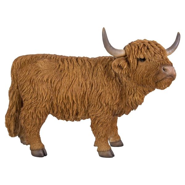 Vivid Arts 40cm Large Highland Cattle Resin Ornament - XRLA-HLCA-B