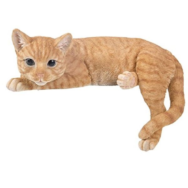 Vivid Arts 31cm Ginger Laying Cat Resin Ornament - XRL-DC65-B