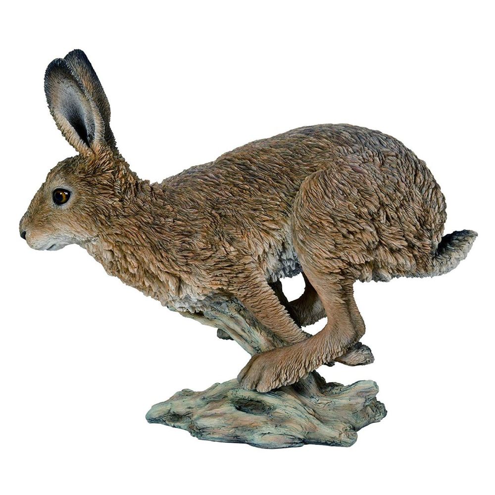 Vivid Arts 40cm Running Hare Resin Ornamnet - XRL-HARE-A