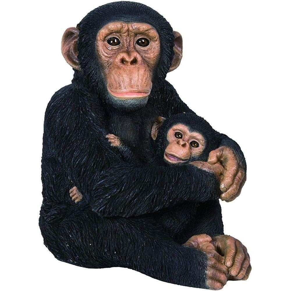 Vivid Arts 36cm Mother and Baby Chimp Resin Ornament - XRL-CHM8-B