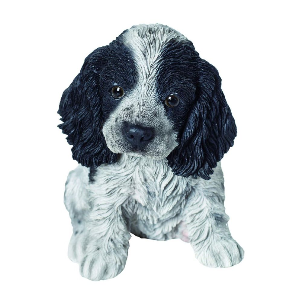 Vivid Arts Black & White Cocker Spaniel Puppy Resin Onement - PP-CKB