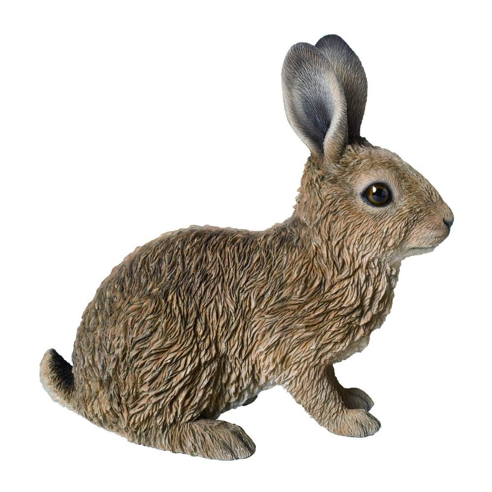 Vivid Arts 24cm Young Sitting Hare Resin Ornament - XRL-HARE-C