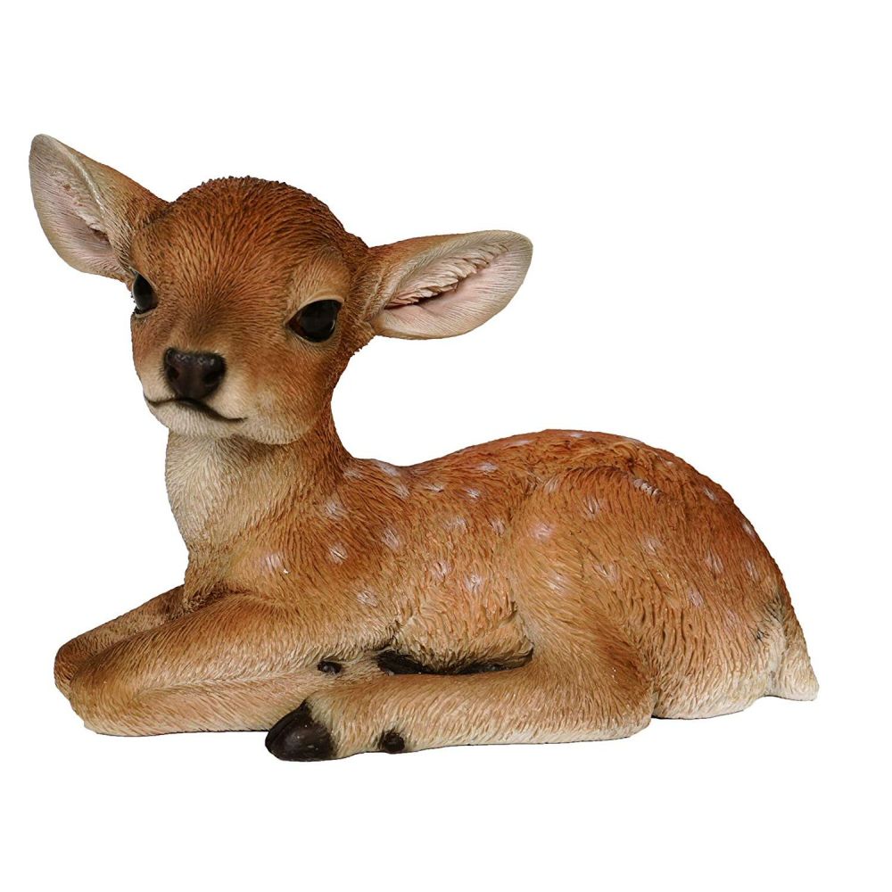 Vivid Arts 20cm Laying Fallow Deer Resin Ornament - XRL-DEER-F